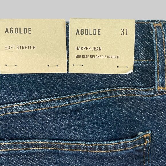 Agolde NWT Harper Mid-Rise Relaxed Straight Size 31 - Picture 5 of 15